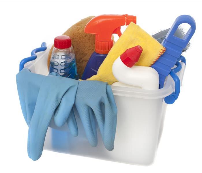 Commercial Cleaning - bucket of cleaning items